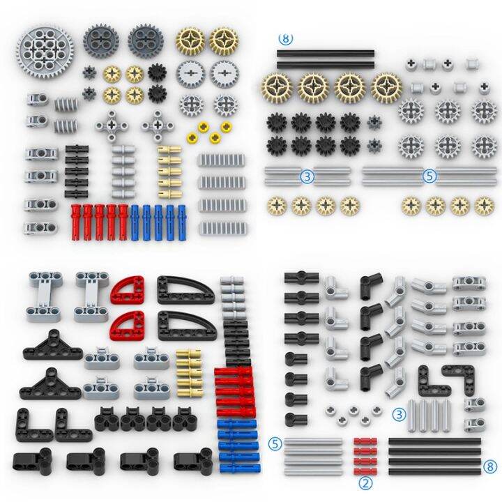 HBESTY Technic Parts Gear Cross Axles Pin Set MOC Friends Bricks ...