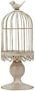 WEISIPU Vintage Wrought Iron Birdcage Candle Holder - Wedding & Birthday Supplies (Big)