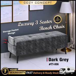[READY STOCK] 4ft Luxury Velvet Fabric Long Stool Bench Chair Fabric Bangku Tongkol Kerusi Panjang Sofa Murah