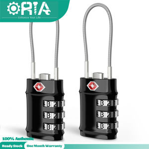 ORIA Luggage Lock Cable Travel Lock TSA Approved Cable Travel Combination Lock Safe Padlock for Suitcases Baggage Backpacks Small Cabinets Briefcases Computer Bags (2 Packs)