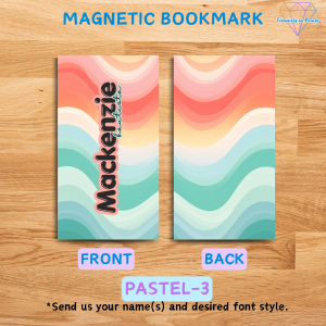 PERSONALIZED Cute Pastel Geometric Design MAGNETIC Bookmark | Page Holder | Thank You Teacher Gift | Fathers Day Gift