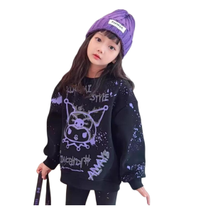 Christmas gifts Halloween Cartoon Anime Girl Costume Sanrio Autumn New Kuromi Hoodie Childrens Fashion Kawaii Soft Long Sleeved Halloween Clothe Gifts