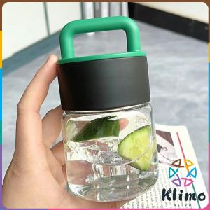 KLIMO 300ml Portable Water Cup Student Water Bottle Transparent Cup With Handle