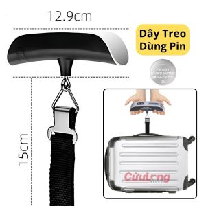 Cân Hành Lý Cầm Tay Điện Tử 50kg Cân Vali Xách Tay Bỏ Túi Có Nhiệt Kế Tiện Ích Du Lịch Đa Năng