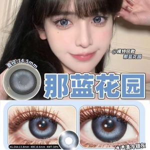 （12months）0-800 Degree Daily Colored Eyes with Power（Loose Piece）naturally Enlarge Your Eyes Hot Sale Big Eyes Love Eyes Black Brown Ultraviolet-proof新款复古超大巨扩瞳黑加仑蜜糖色芭比美瞳14.5年抛网红隐形眼镜