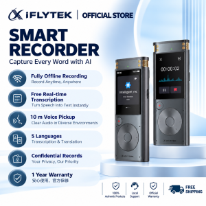 iFLYTEK Smart Recorder - Multi-language Smart Speech to text transcription Digital Voice Recorder/Full Offline Real-Time Transcription