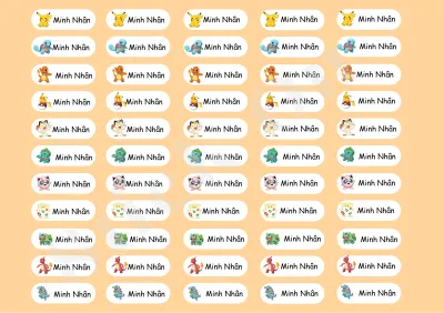 Sticker Nhãn dán tên độc đáo thiết kế riêng nổi bật tính cá nhân 55 nhãn