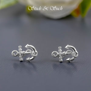 [Studs & Such] 925 Silver Unique Anchor Stud Earrings