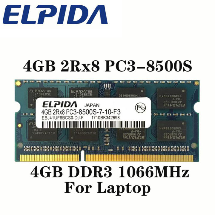 ELPIDA DDR3 4GB 1066Mhz PC3-8500S So-Dimm หน่วยความจำแล็ปท็อป