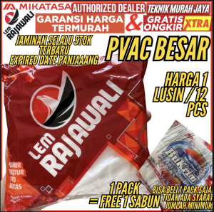 LEM RAJAWALI PVAC Merah Kemasan Besar 800 gr 1 kg Lem Putih Serbaguna Plamir ASLI MIKATASA 1 LUSIN