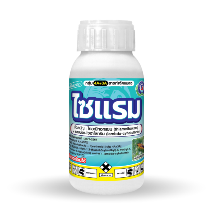 ไซแรม ไทอะมีทอกแซม + แลมป์ดา-ไซฮาโลทริน ตราปลาคู่ ยาแมลง