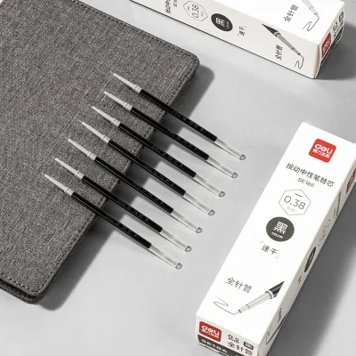 Deli 12Pcs Ballpen Set 0.38mm Head Dry Press Student Gel Pen