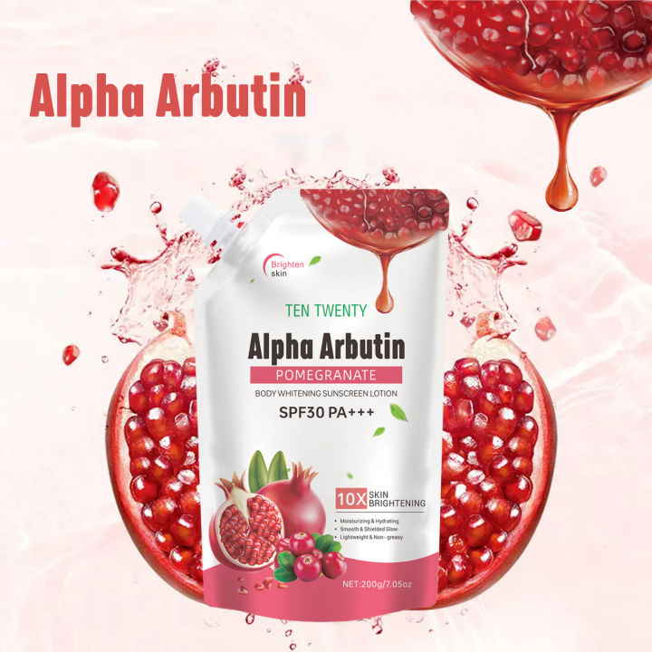 TEN%20TWENTY%20SPF30%20PA+++%20Alpha%20Arbutin%2010X%20Pomegranate%20Skin%20Brightening%20Body%20Whitening%20Sunscreen%20Lotion%20-%20Image%206