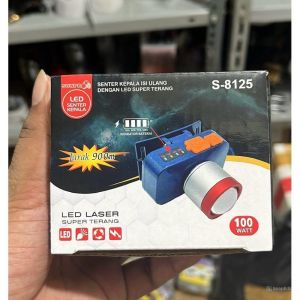 Senter Kepala Zoom Sunpro S-8126 / S-8125 100 Watt | Senter Kepala Super Terang LED Anti Air Baterai 4800mAh Tahan Hingga 20 Jam | Senter Kepala Sunpro Lensa Bisa Di Zoom Cas USB Rechargeable Isi Ulang Tahan Lama | Cod