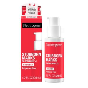 Neutrogena Retinol SA Điều trị vết thâm cứng đầu PM Điều trị tẩy tế bào chết cho mặt giúp đảo ngược vẻ ngoài của vết thâm sau mụn & tông da không đồng đều Không gây mụn Điều trị PM không mùi 1.0 Fl Oz
