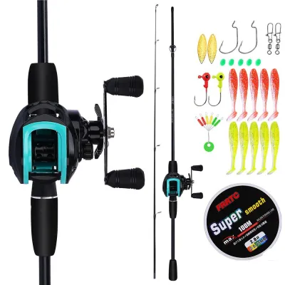 1.6m/1.8m 2 Sections Carbon Fishing Rod Casting 18+1BB Baitcasting Fishing Reel Fishing Full Set Fihsing Line Lure For Freshwater/Saltwater Joran Pancing