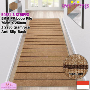 Tren-D-rugs Karpet garis stripes panjang alas lantai ruang tamu bulu anti slip 70 cm x 250 cm - NMs