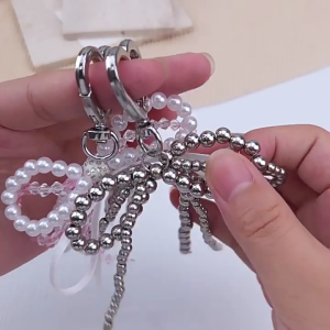 Độc đáo nơ thắt bướm ruy băng Keychain quyến rũ thời trang Keyring Dây móc điện thoại móc khóa túi cho phụ nữ của phụ kiện