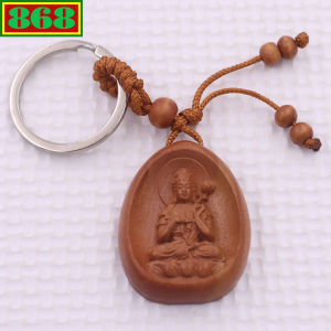Móc chia khóa Phật Đại thế chí gỗ đào móc chìa khóa Phật bản mênh