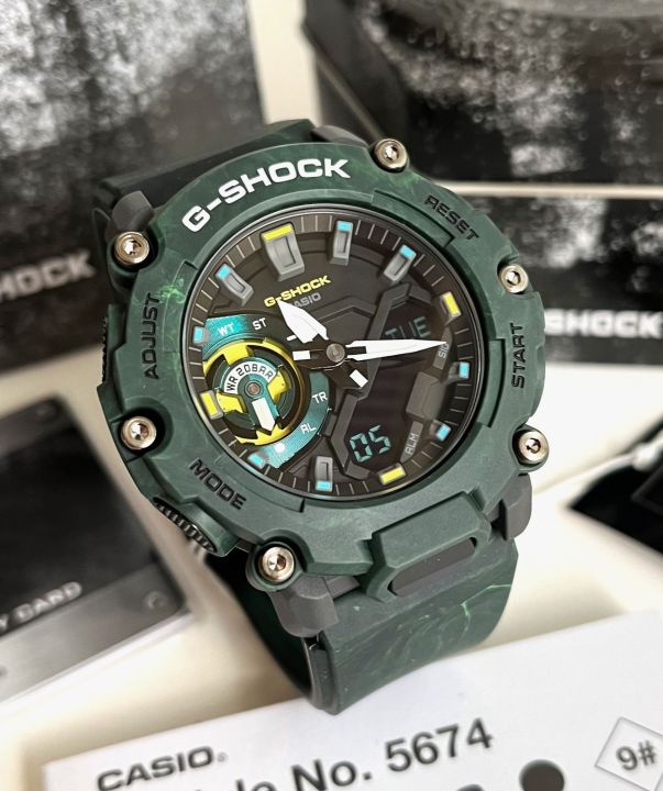 G Shock GA2200MFR-3A Mystic Forest Carbon Core Guard Green Resin