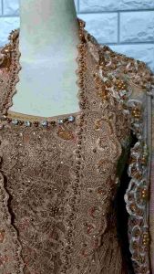 set kebaya pesta murah kebaya kutubaru + longtorso dan slendang mutiara