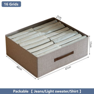 Foldable Clothes Storage Box Wardrobe Organizer Closet Drawer Cabinet for Pants Underwear Jeans Storage Basket with Handle Large Capacity