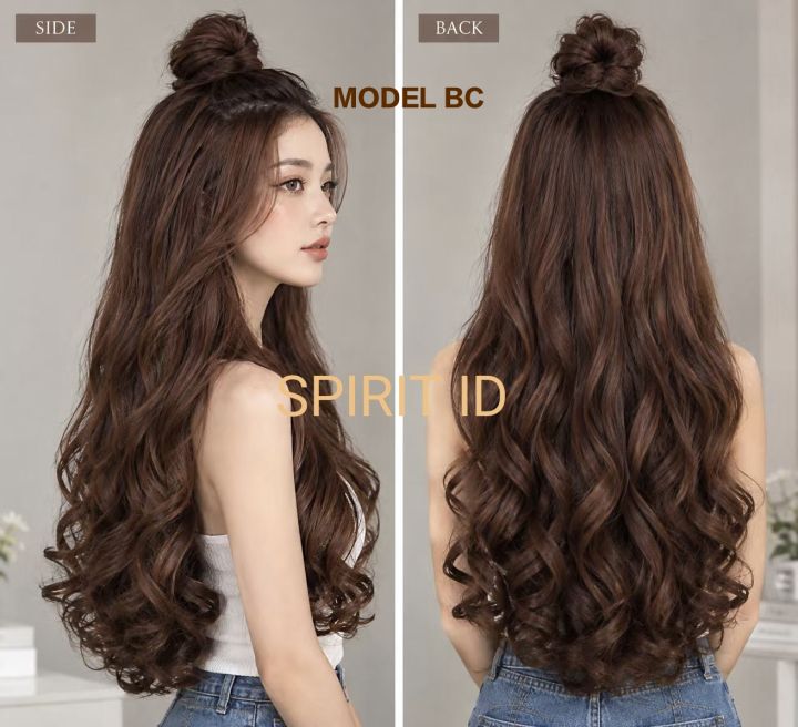 GRATIS ONGKIR Hair clip rambut wanita palsu curly hairclip kayak rambut ...