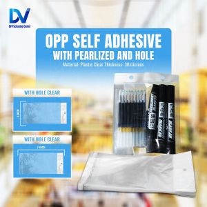 OPP Pearlized Plastic Bag with Resealable Adhesive Strip (1pack - 100pcs)