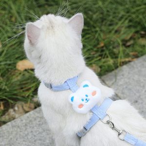 MKEB Breathable Cat Harness Leash Set Cute Animal Anti-Lost Pet Vest Harness Summer Adjustable Dog Chest Straps Pet