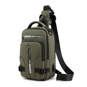 Techdoo Tas Selempang Pria Keren Multifungsi Waistbag Sport USB Charge Fashion Slempang Waterproof TS713