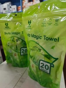Magic Towel 20 Sheets Shuta < S-5020 > 25cm x 30cm | Personal and Item Cleaning (AZAZ)