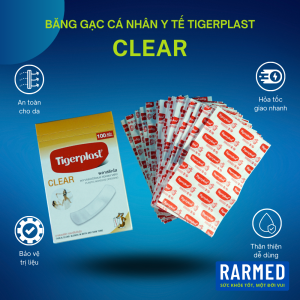 Băng cá nhân trong suốt Tigerplast CLEAR vết thương nhỏ - Hộp 100 cái