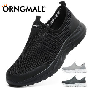 ORNGMALL Mesh Shoes for Men Breathable Casual Sneakers High Quality Slip-On Street All-match Fashion Walking Shoes Suitable for Daily Leisure 39-48