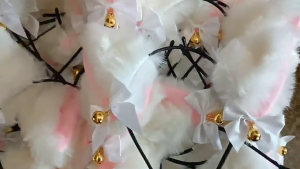 Cat Costume Set Halloween Christmas Animal Cosplay Props Cat Ears Headband Tail Bell Lace Choker Gloves Adults Kids