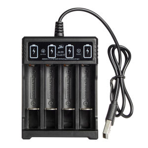 Intelligent 4-Slot USB Charger for AA/AAA Rechargeable Batteries Overcharge Protection Portable for Home & Office