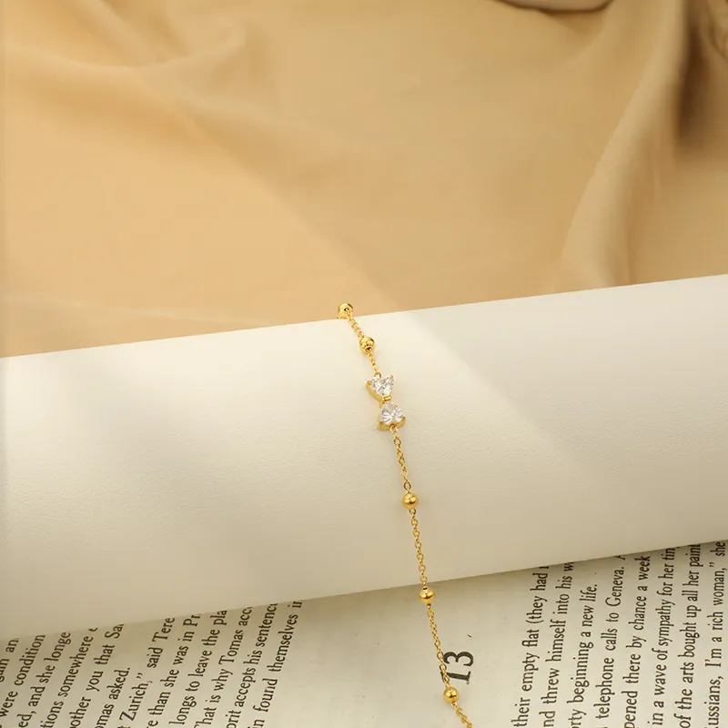 24K Saudi Gold Nasasangla pawnable 100% Original Bow zircon birthstone  bracelet tauco bracelet 4rounds 10k gold for women for girl kids gift