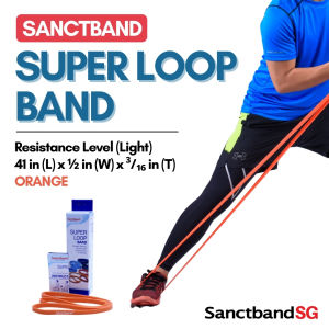 Sanctband Super Loop Band Orange Exercise Band Light Resistance Band Loop Resistance Bands Light Level Assist Pull Up Band Powerlifting Band