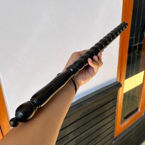 Tongkat Godo Kayu Galih Kelor Hitam Gada Panjang 55 cm Premium