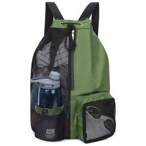 Ayuqi® Mesh Swimming Bag with Drawstring Beach Bag Wet Gry Separation Gym Backpack For Women Man