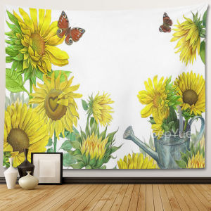 FGTRE Sunflower Wall Hanging Cloth Flower Hanging Cloth for Bedroom Decoration Large Hippie Home Decor Blanket
