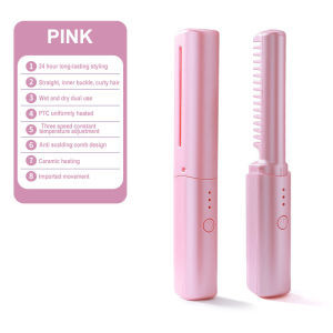 Wireless Hair Straightener for Travel Mini Straightener Wireless Straightener Curling and Straightening 2 in 1 Rechargeable Portable USB Hair Straightener