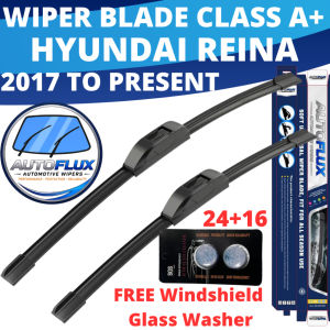 AutoFlux Wiper Blade Class A+ Hyundai Reina 2017 To Present FREE Windshield Glass Washer Set 24+16