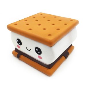 ALLLUCK Jumbo Expression Squeeze Fidget Toy PU Chocolate Cake Stress Relief Toy Hamburger Squeeze Toys Children Gifts
