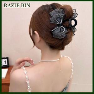 RAZIE BIN Thanh Lịch Lưới Bow Tóc Clip Phụ Nữ Tóc Đuôi Ngựa Claw Clip Lấp Lánh Rhinestone Clip Kẹp Tóc Cô Gái Mũ Phụ Kiện Tóc Quà Tặng