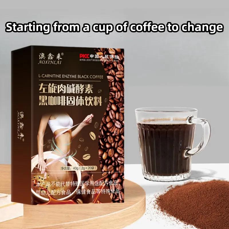L-carnitine enzyme black coffee probiotic enzyme black coffee 0 fat burn  reduction fitness meal replacement instant coffee refreshing sports Dark  Roast Coffee - Lazada
