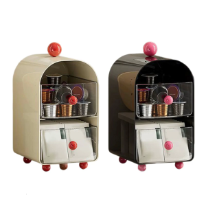 Multipurpose Desktop Organiser Plastic Coffee Teas Storage Box With Dividers For Kitchen Office Countertop Organization