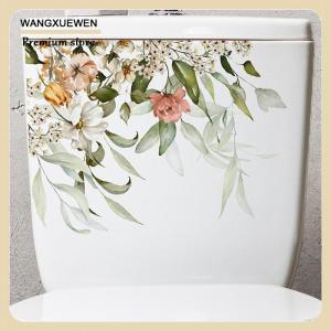 [COD] Green Plant Leaves Flower Wall Sticker Bathroom Toilet Decor Living Room Cabinet Home Decoration Decals Beautify Self Adhesive Mural