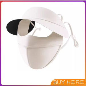 Buy Here หมวกพร้อมหน้ากากกันแดด กัน UV แบบเต็มหน้า สบาย ระบายอากาศดี สําหรับผู้หญิง UV face mask