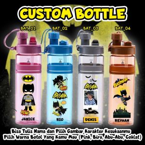 Botol Minum 2in1 Custom Gambar Karakter Batman Superhero 700ml