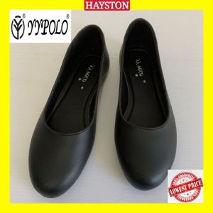YYPOLO KASUT FORMAL PEREMPUAN HITAM PVC / KASUT KULIT OFFICE & SEKOLAH (HIGH-GRED PVC) | LADIES FORMAL SHOES 206